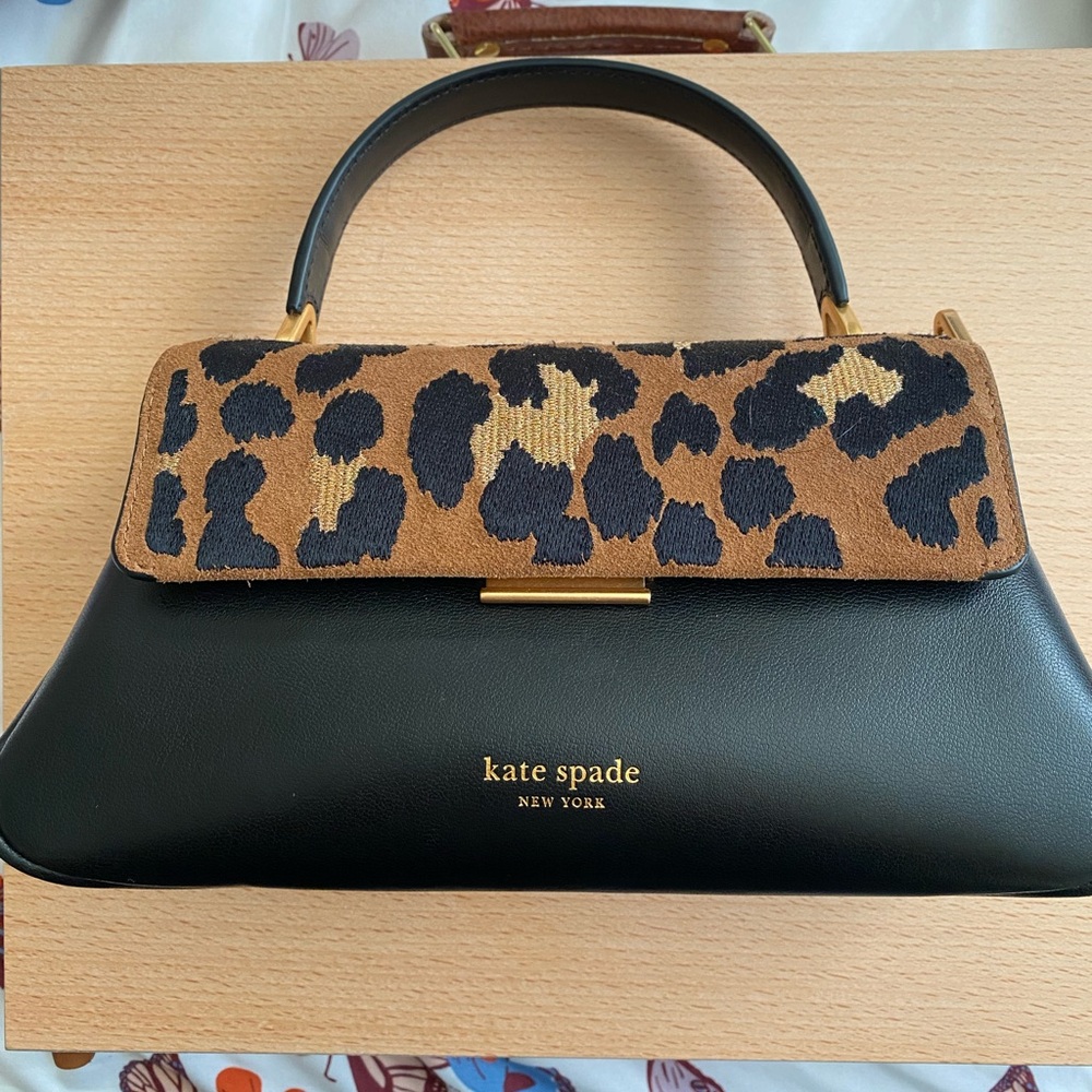 Kate Spade Grace Leopard Suede Shoulder Bag